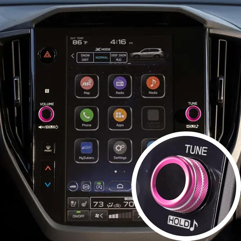 HDUFC 5pcs for Subaru Crosstrek/Impreza 2024 2025, Forester 2025, Legacy Outback 2020-2025, WRX, Ascent Volume Adjustment Knob, Mirror Knob Cover, Start Button Cover/Ring (Rose red) - Image 4